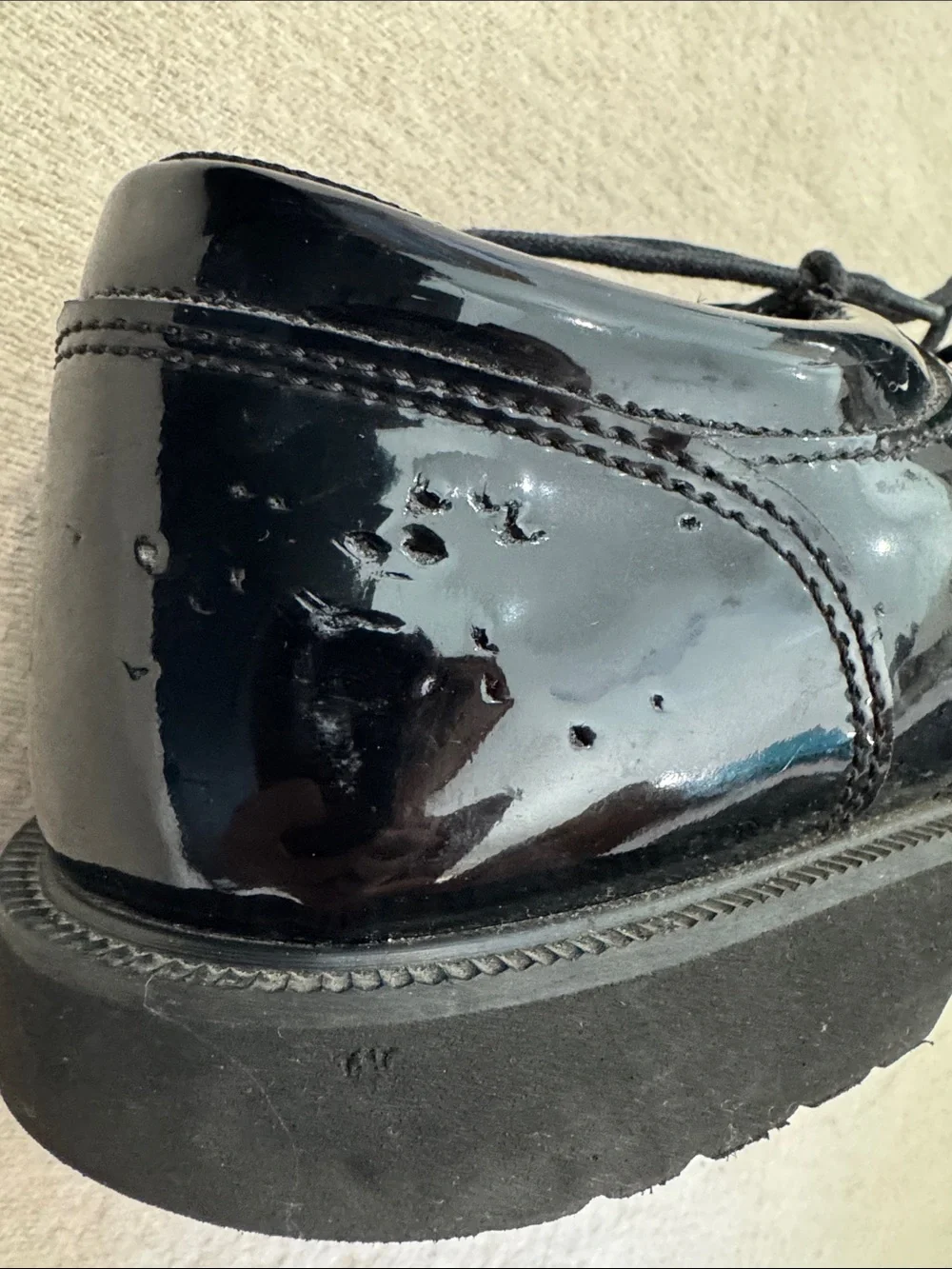 Bates Black Patent Leather Derby Shoes